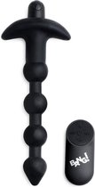 Vibrating Silicone Anal Beads & Remote Control - Black