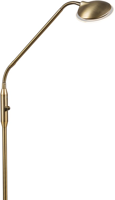 QAZQA eva - Moderne Dimbare LED Staande leeslamp met Dimmer - 1 lichts - H 1490 mm - Brons - Woonkamer | Slaapkamer