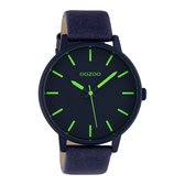 OOZOO Timepieces - Avond blauwe horloge met avond blauwe leren band - C10382 - Ø45
