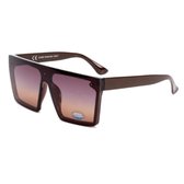 Visionmania Zonnebrillen Heren Rechthoekig - UV 400 - Bruine lenzen - Zwart frame