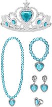 Het Betere Merk - prinsessen speelgoed - blauwe tiara / kroon - juwelen - voor bij je prinsessenjurk - verjaardag meisje