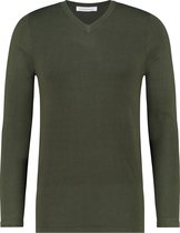 Purewhite -  Heren Regular Fit  Essential Trui  - Groen - Maat XL