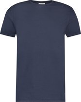 Purewhite -  Heren Regular Fit   T-shirt  - Blauw - Maat S