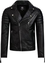 GILL'S BULLET - Heren Leren Jas - Biker Jack - 100% Lamsleer - Zwart