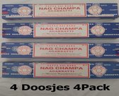 Satya Nag Champa 4Pack Pakket Wierookstokjes - 4 Doosjes - 48 stokjes Wierook - 2021 Series