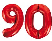 Rode cijfer ballonnen 90.