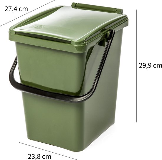 Kangoeroe neef Ijver Kliko afvalbak - 10 liter - groen - met deksel - GFT - afval scheiden - 30  cm hoog - 10 l | bol.com