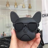 AirPods case cover | Bulldog zwart met zonnebril hoesje | By You-Home.nl