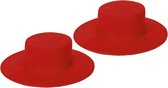 2x chapeaux de déguisements espagnols rouges pour adultes - accessoires de carnaval sur le thème de l'Espagne