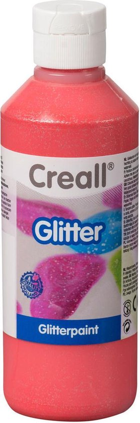 Glitterverf | Creall | Rood | Flacon 250 ml
