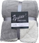 Fleece-Teddy Plaid 150x200 cm Licht Grijs