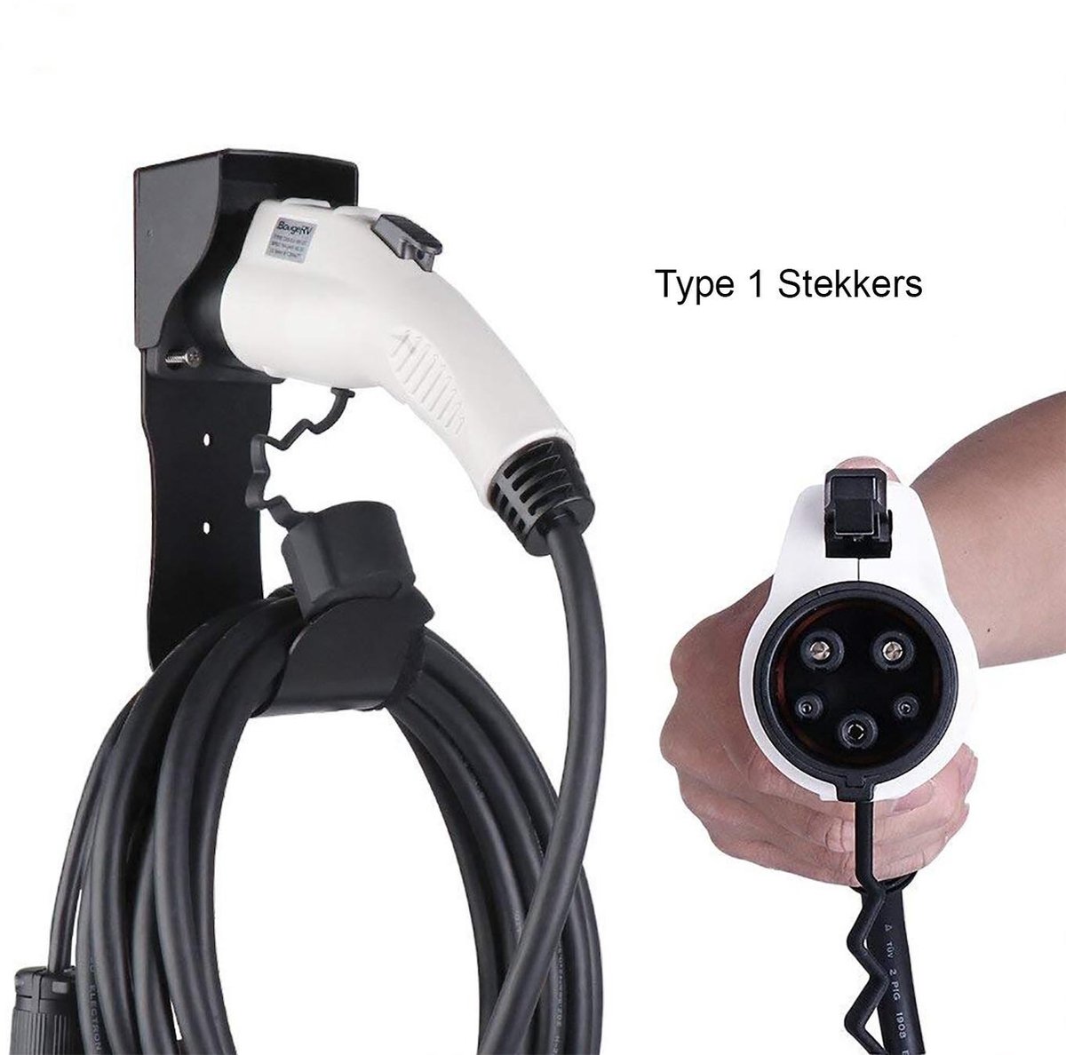 Crochet de suspension pour câble de charge voiture électrique noir