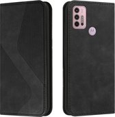 Voor Motorola Moto G10 Power Skin Feel Magnetic S-type Effen Kleur Horizontale Flip Lederen Case met Houder & Kaartsleuf & Portemonnee (Zwart)