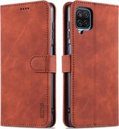 Voor Samsung Galaxy A12 5G AZNS Huid Voelen Kalf Textuur Horizontale Flip Lederen Case met Kaartsleuven & Houder & Portemonnee (Bruin)
