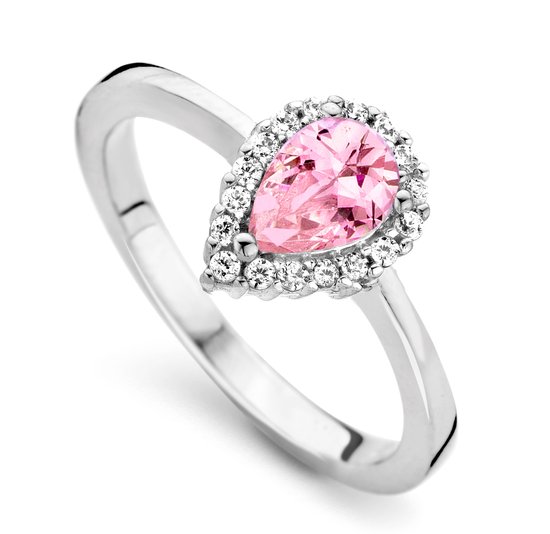 Orphelia ZR-7226 / PI / 56 Bague en argent goutte couleur rose zirconium