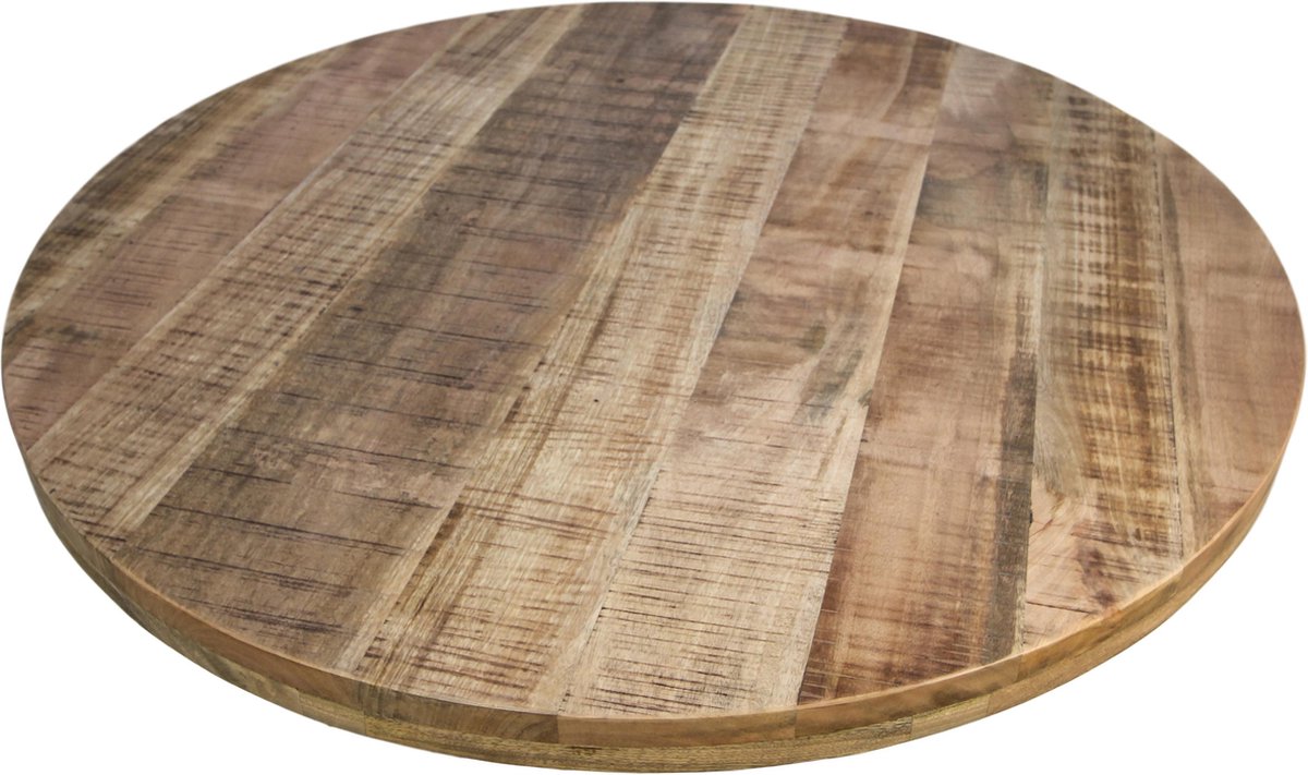 Plateau de table rond - ø130x3,8 - Naturel - Bois d'acacia