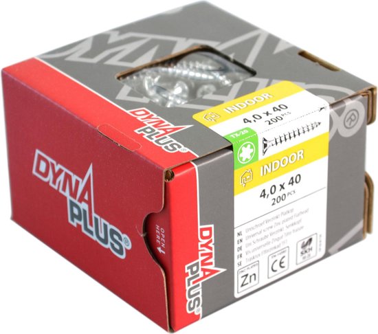 Dynaplus Vis pour aggloméré tête plate 4.0x50mm Torx20 galvanisée