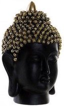 Boeddha Hoofd  - Zwarte Boedha met goud - Hoogte 27 cm