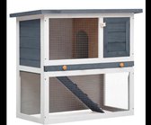 Konijnenhok - Buiten - Konijn - Hok - Grijs - Hout - 2 Verdieping - Nieuwste Collectie