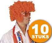 Oranje Pruik | 10 stuks Oranje Feestpruik "Rock Star" | Feestartikelen Oranje Hoofddeksel | Feestkleding EK/WK Voetbal