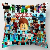 Roblox - Roblox Kussensloop 45x45 - Populaire game - Lego - Hype - kinderen - ritssluiting - blauw - groen - zwart - rood