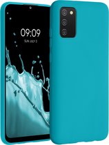 kwmobile telefoonhoesje voor Samsung Galaxy A02s - Hoesje voor smartphone - Back cover in ijsblauw