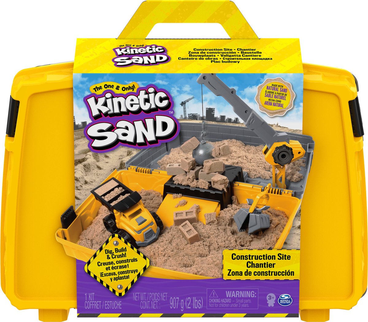 Kinetic Sand - Speelzand - Bouwplaats Set - Bruin - 907g - Sensorisch Speelgoed