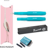 Kaweco 1 Vulpen Sport Frosted BERRY BLUE (MEDIUM) met doosje vullingen en boekenlegger