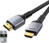 NÖRDIC HDMI-N1024 HDMI Ultra High Speed kabel - Gecertificeerd - 8K 60Hz - HDMI 2.1 - 48Gbps - Dynamische HDR eARC - 2 m - Zwart