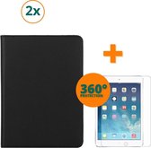 Fooniq Boek Hoes Zwart  2x + Screenprotector 2x - Geschikt Voor Apple iPad 6