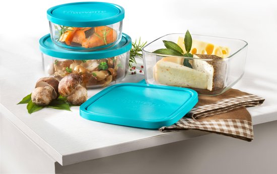 Bormioli Rocco 3.88450.MA1 Round Box 1.25l Blauw, Transparent 1pc (s) Boîte de rangement