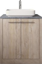 Badkamermeubel Kansas 70cm - hout look met grijs - complete set