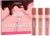 L'Oréal Box Of Chocolats Matte Chocolate Liquid Lipsticks Cadeauset