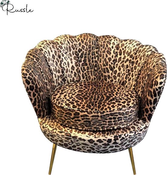 Chaise de Luxe en velours Shell Chair - Jungle Vibes - Imprimé panthère  léopard | bol