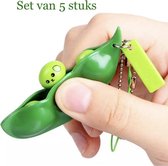 Fidget Bean - Pea popper - set van 5 stuks - Fidget keychain - Pop it - Squeeze it - Erwten - Bonen Fidget - pop up Fidget - Anti Stress speelgoed - Sleutelhanger