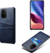 Backcover met Opbergvakjes + PMMA Screenprotector voor Xiaomi Poco F3 / Mi 11i _ Blauw