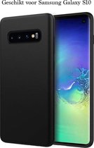 Samsung S10 Hoesje - Samsung galaxy S10 hoesje zwart siliconen case hoes cover hoesjes