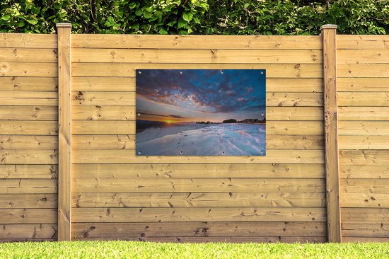 Affiche de jardin Ciel coloré sur Pamukkale en Turquie 120x80 cm - Toile de jardin / Toile d'extérieur / Peintures pour l'extérieur (décoration de jardin)