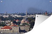 Tuindecoratie Uitzicht over de Oude stad van Rhodos - 60x40 cm - Tuinposter - Tuindoek - Buitenposter