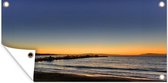 Tuinposter De kust en de pier van Santa Cruz Californië - 60x30 cm - Tuindoek - Buitenposter