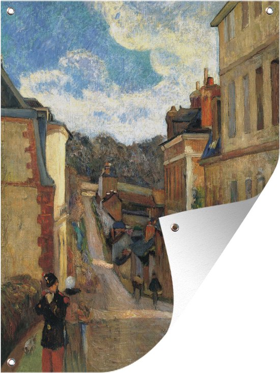 Tuinschilderij Rue Jouvenet in Rouen - Schilderij van Paul Gauguin - 60x80 cm - Tuinposter - Tuindoek - Buitenposter
