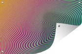 Muurdecoratie Optische illusie met abstracte cirkels - 180x120 cm - Tuinposter - Tuindoek - Buitenposter