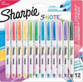 Sharpie S-Note creatieve kleurenmarkers | Markeren, schrijven, tekenen en meer | Diverse kleuren | Wigvormige punt | 12 stuks