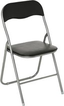 Atmosphera Vouwstoel zwart zitvlak en rug bekleed - stoel - tafelstoel - klapstoel