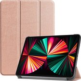 Hoes Geschikt voor iPad Pro 2021 (12,9 inch) Hoes Luxe Hoesje Book Case - Hoesje Geschikt voor iPad Pro 12,9 inch (2021) Hoes Cover - Rosé goud