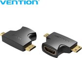 Vention AGFB0, Mini HDMI, Micro HDMI, HDMI, Noir