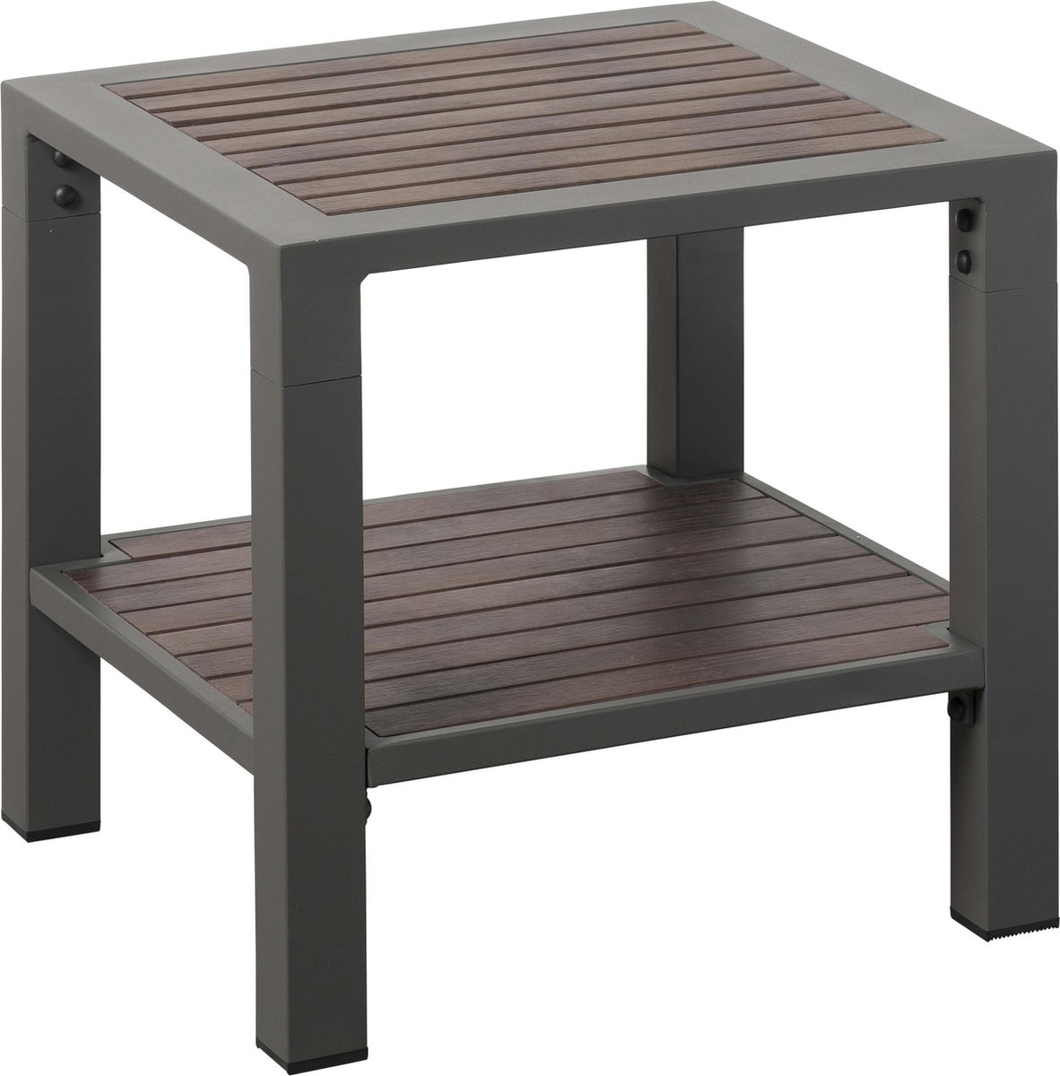 Brulo - aluminium-lounge - Tuintafel - 50 x 50 cm - bijzettafel - tuin - tafel - polywood