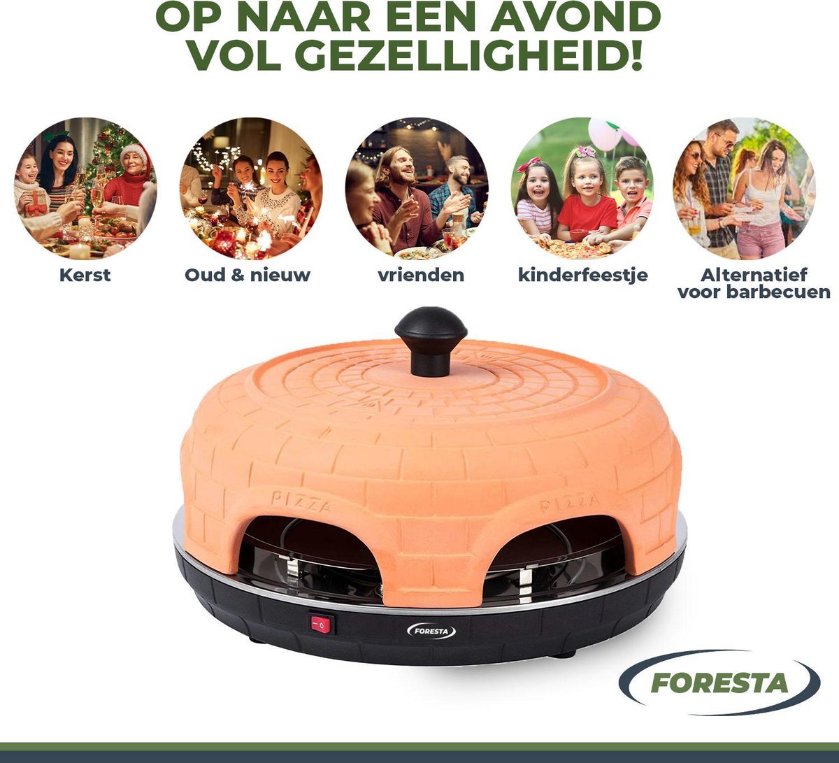 Foresta Pizzaoven 6 personen - Met mini pizza oven recepten - Pizzasteen – foto 4