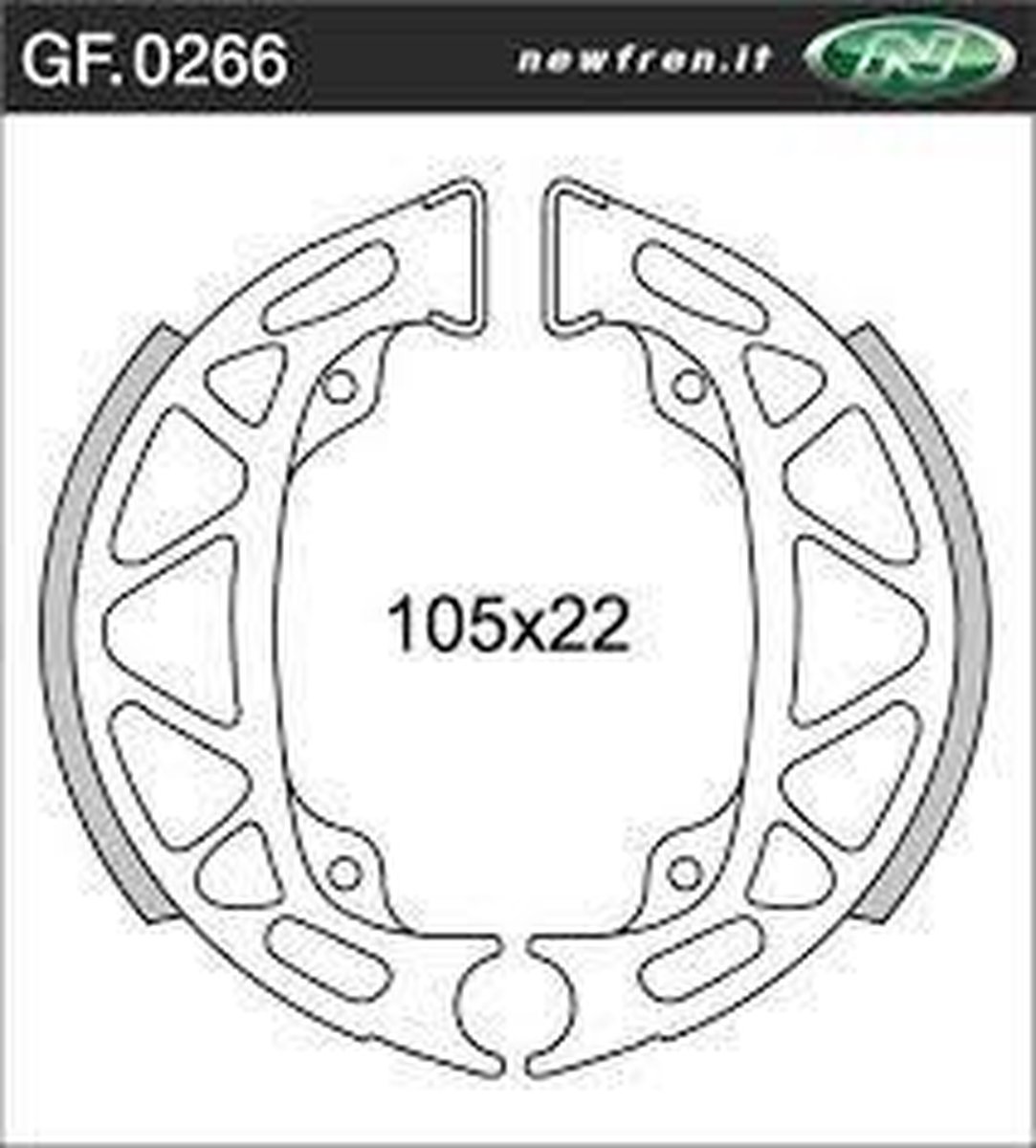 Remsegment Newfren GF0266 Piaggio Ciao-Mix, Si-Mix Voor