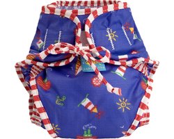 Kushies - luier - wasbare zwemluier - zwembroekje - maat 4 - 11/15 kg - blauw - zeilboot